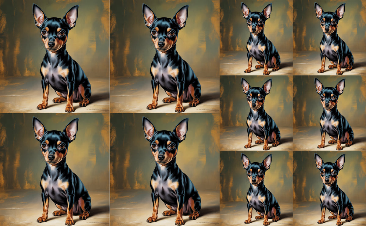 DecoCraft - Scenic Tiles Series - Oil Painting Pets - Miniature Pinscher