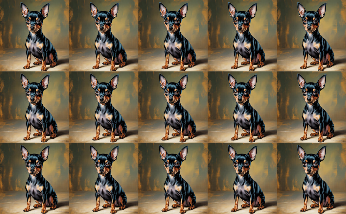 DecoCraft - Scenic Tiles Series - Oil Painting Pets - Miniature Pinscher