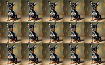 DecoCraft - Scenic Tiles Series - Oil Painting Pets - Miniature Pinscher