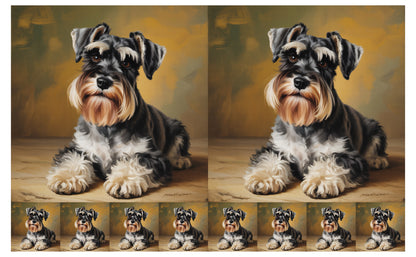 DecoCraft - Scenic Tiles Series - Oil Painting Pets - Miniature Schnauzer