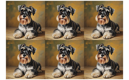 DecoCraft - Scenic Tiles Series - Oil Painting Pets - Miniature Schnauzer