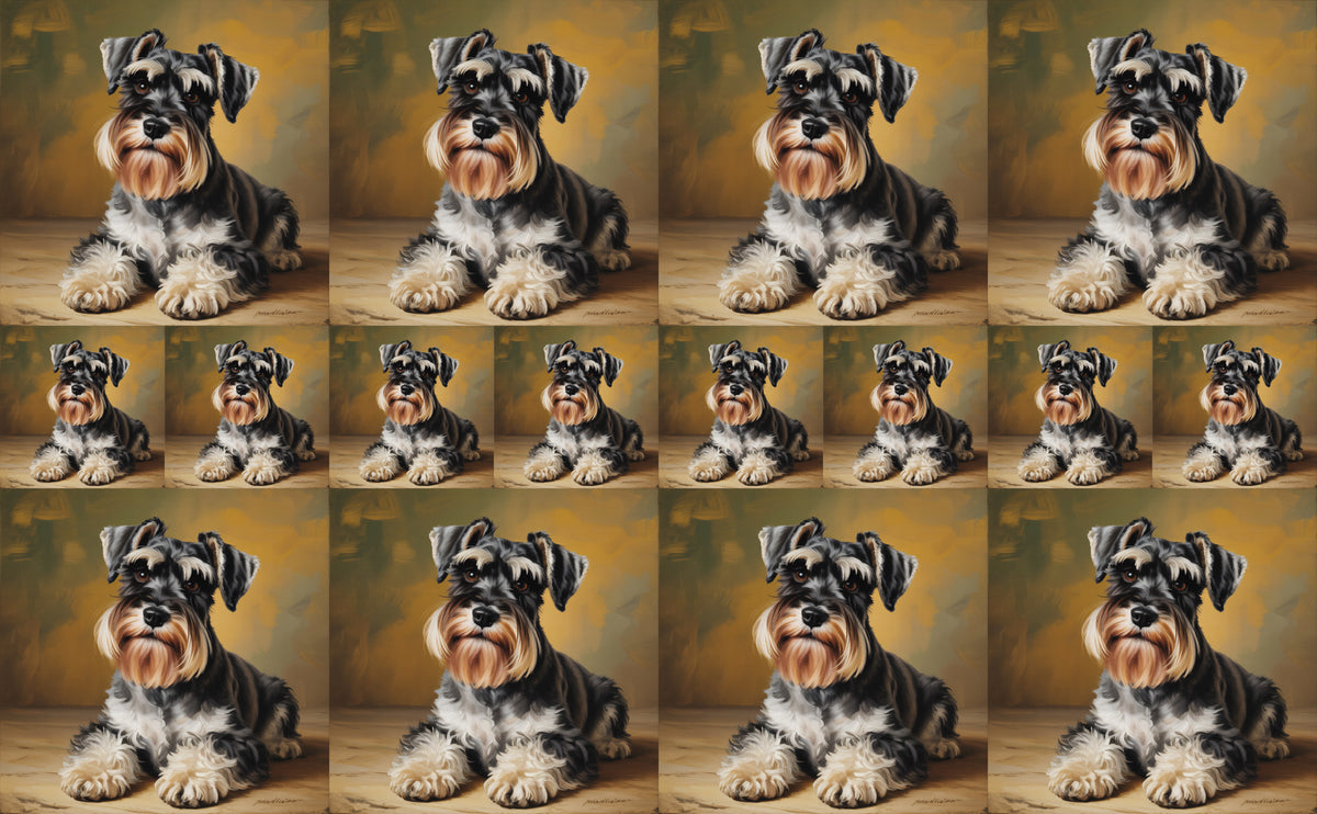 DecoCraft - Scenic Tiles Series - Oil Painting Pets - Miniature Schnauzer