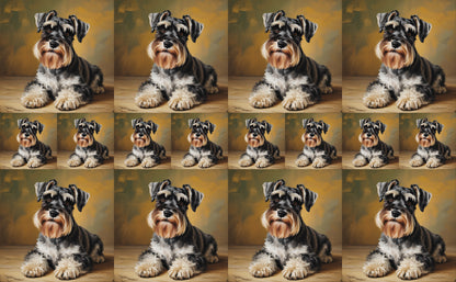 DecoCraft - Scenic Tiles Series - Oil Painting Pets - Miniature Schnauzer