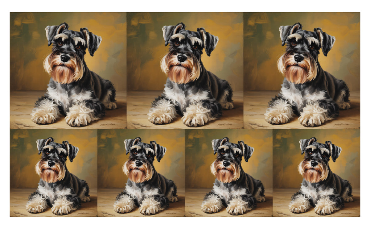 DecoCraft - Scenic Tiles Series - Oil Painting Pets - Miniature Schnauzer