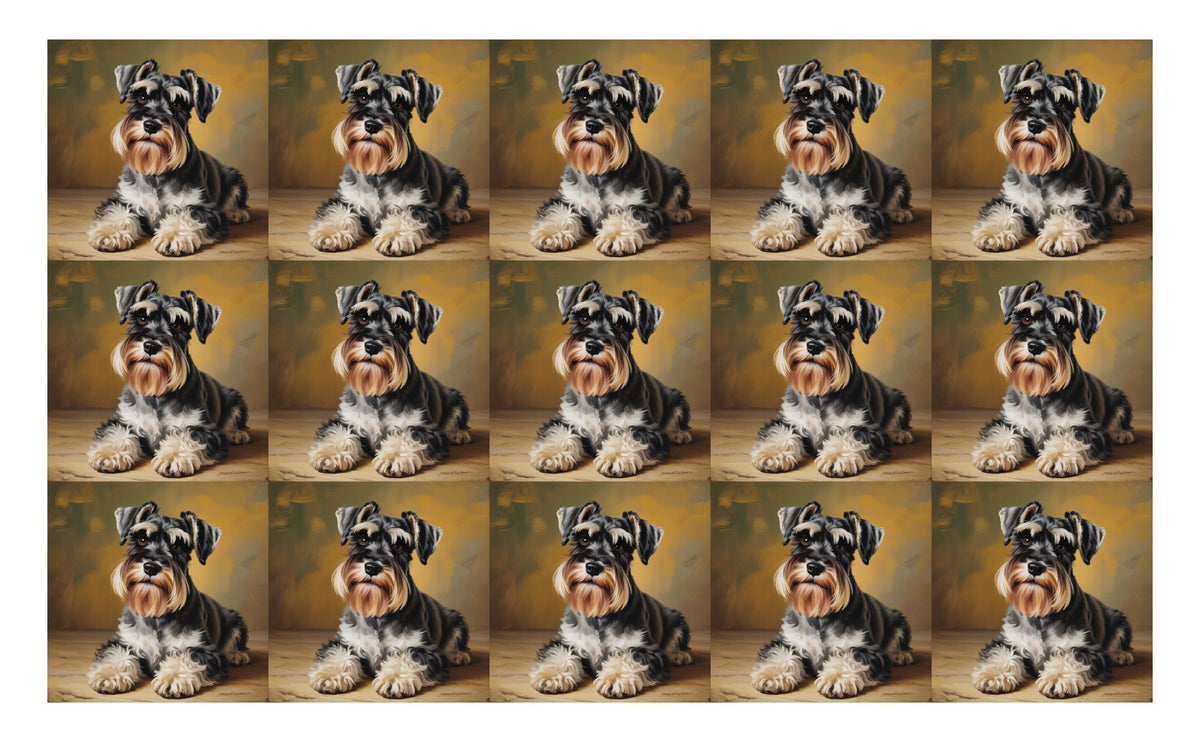 DecoCraft - Scenic Tiles Series - Oil Painting Pets - Miniature Schnauzer