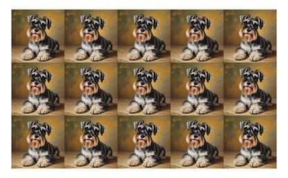 DecoCraft - Scenic Tiles Series - Oil Painting Pets - Miniature Schnauzer