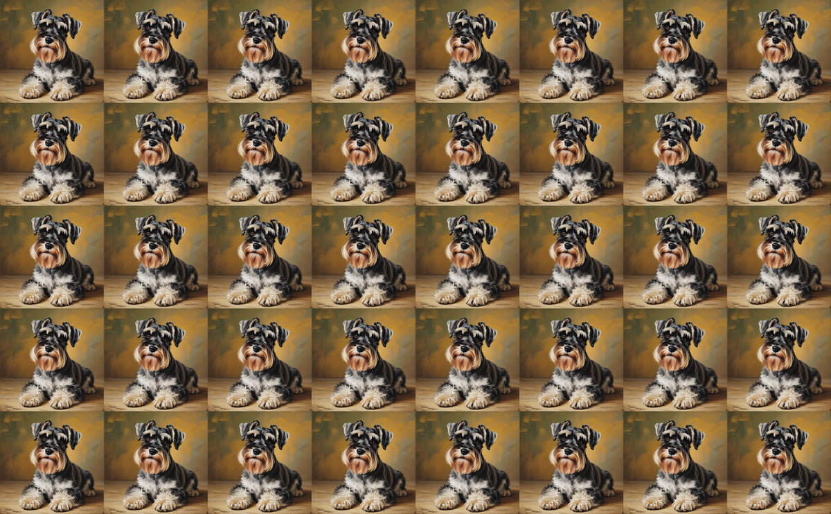 DecoCraft - Scenic Tiles Series - Oil Painting Pets - Miniature Schnauzer