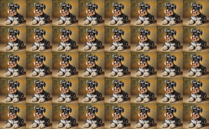DecoCraft - Scenic Tiles Series - Oil Painting Pets - Miniature Schnauzer