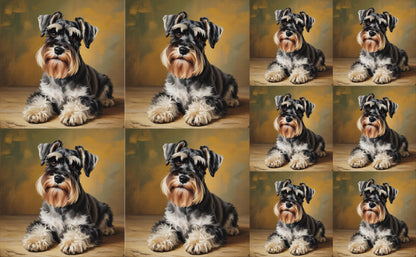 DecoCraft - Scenic Tiles Series - Oil Painting Pets - Miniature Schnauzer