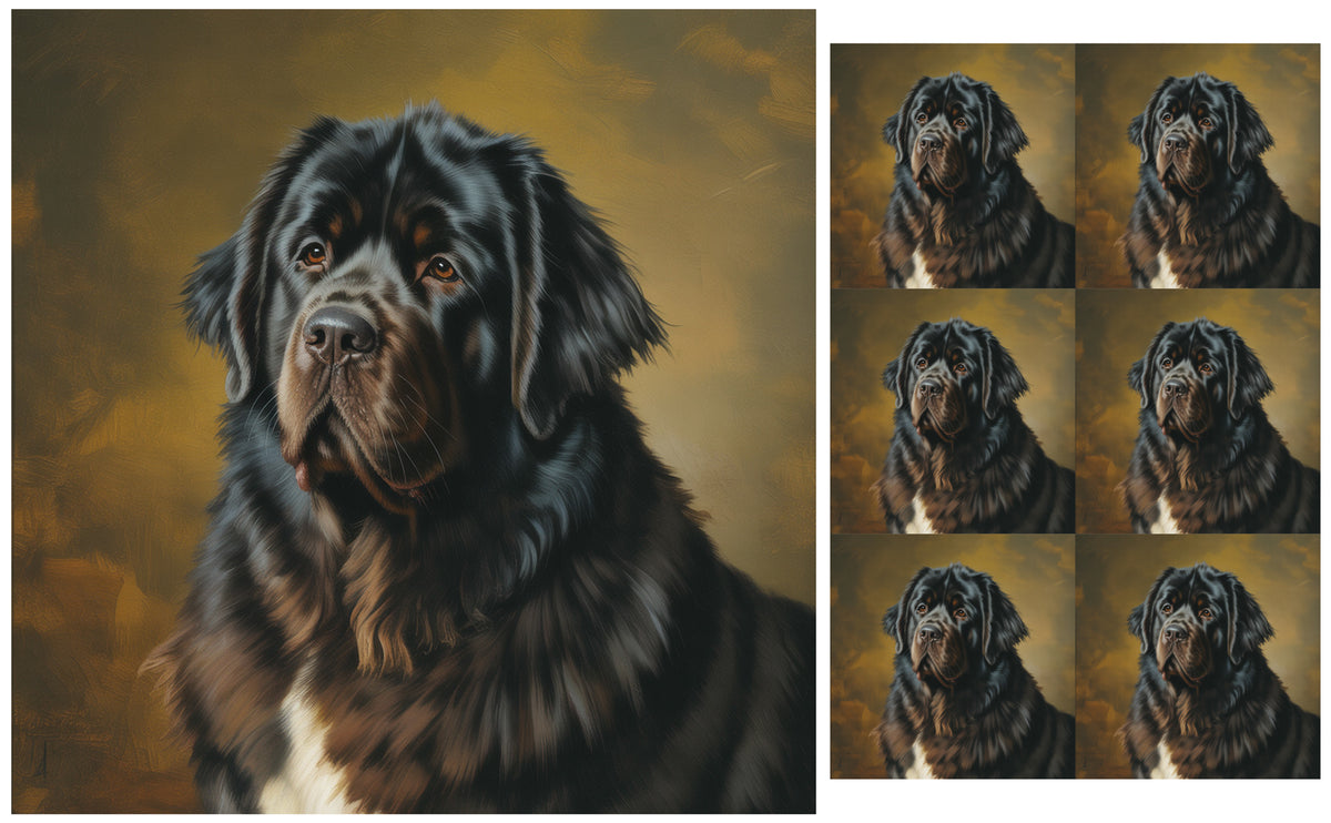 DecoCraft - Scenic Tiles Series - Oil Painting Pets - Newfoundland