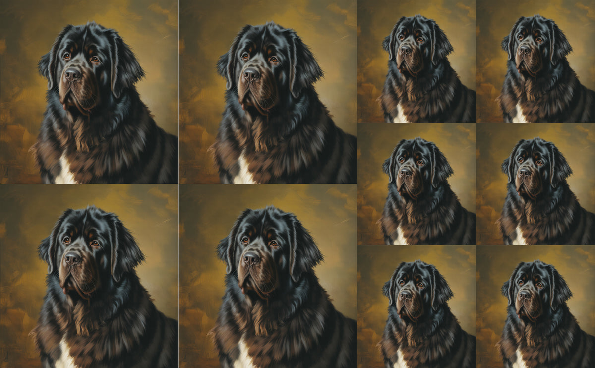 DecoCraft - Scenic Tiles Series - Oil Painting Pets - Newfoundland