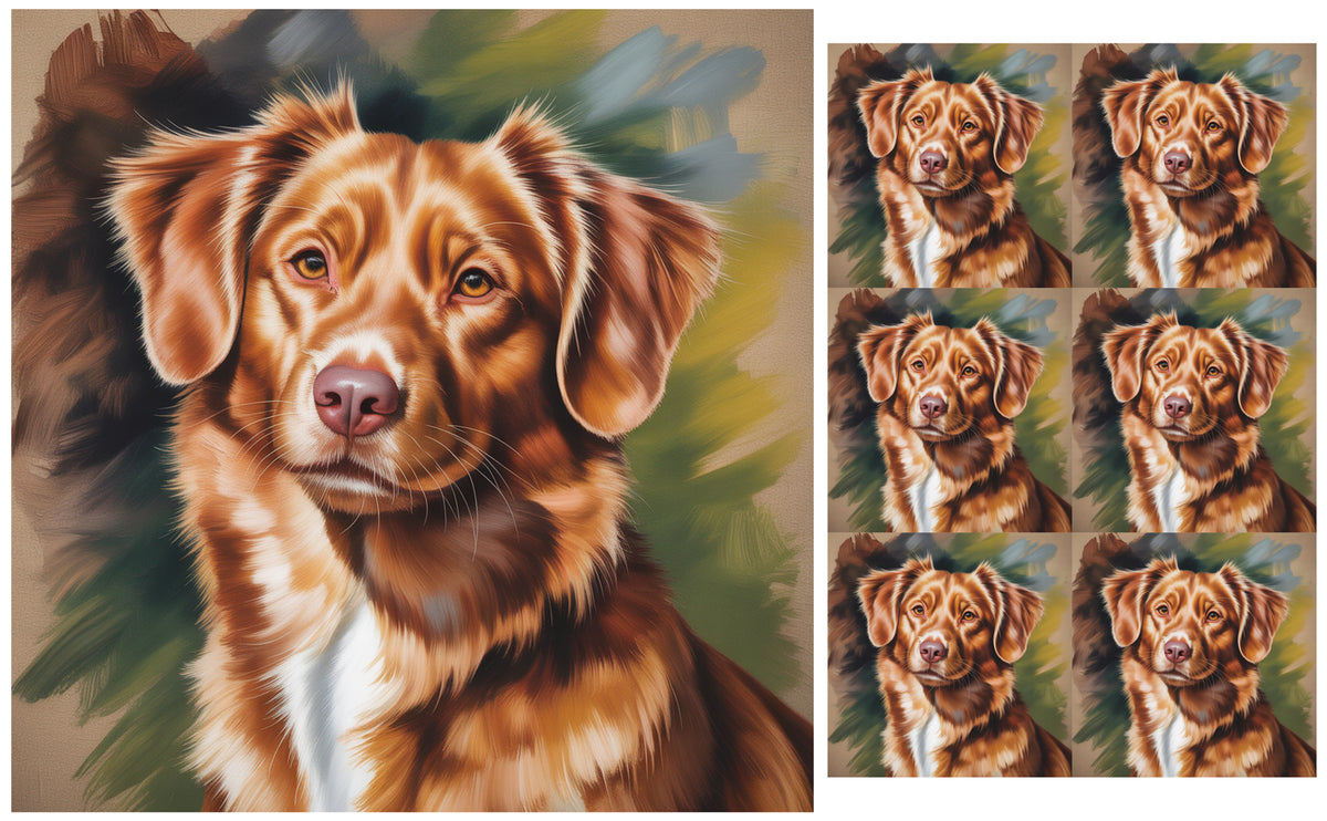 DecoCraft - Scenic Tiles Series - Oil Painting Pets - Nova Scotia Duck Tolling Retriever