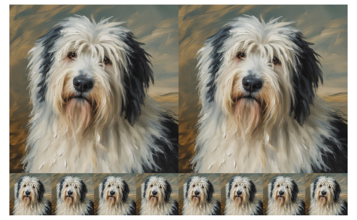 DecoCraft - Scenic Tiles Series - Oil Painting Pets - Old English Sheep Dog