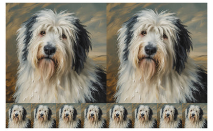 DecoCraft - Scenic Tiles Series - Oil Painting Pets - Old English Sheep Dog