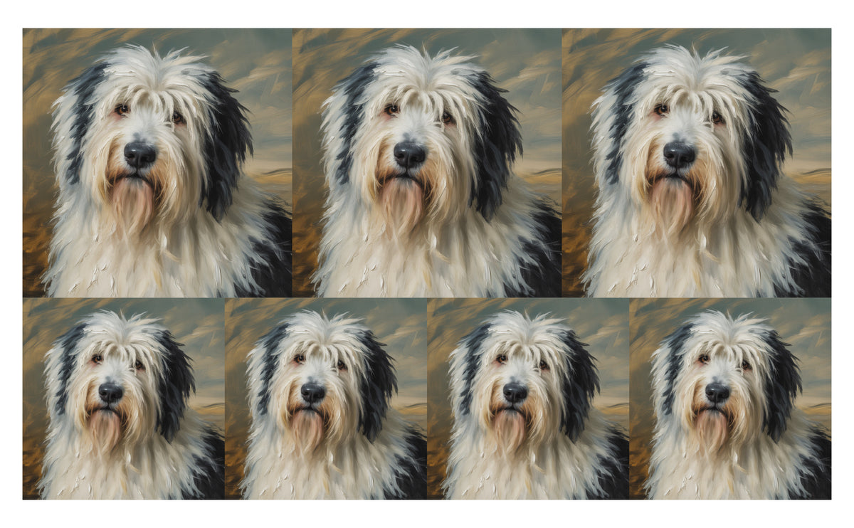 DecoCraft - Scenic Tiles Series - Oil Painting Pets - Old English Sheep Dog