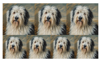 DecoCraft - Scenic Tiles Series - Oil Painting Pets - Old English Sheep Dog