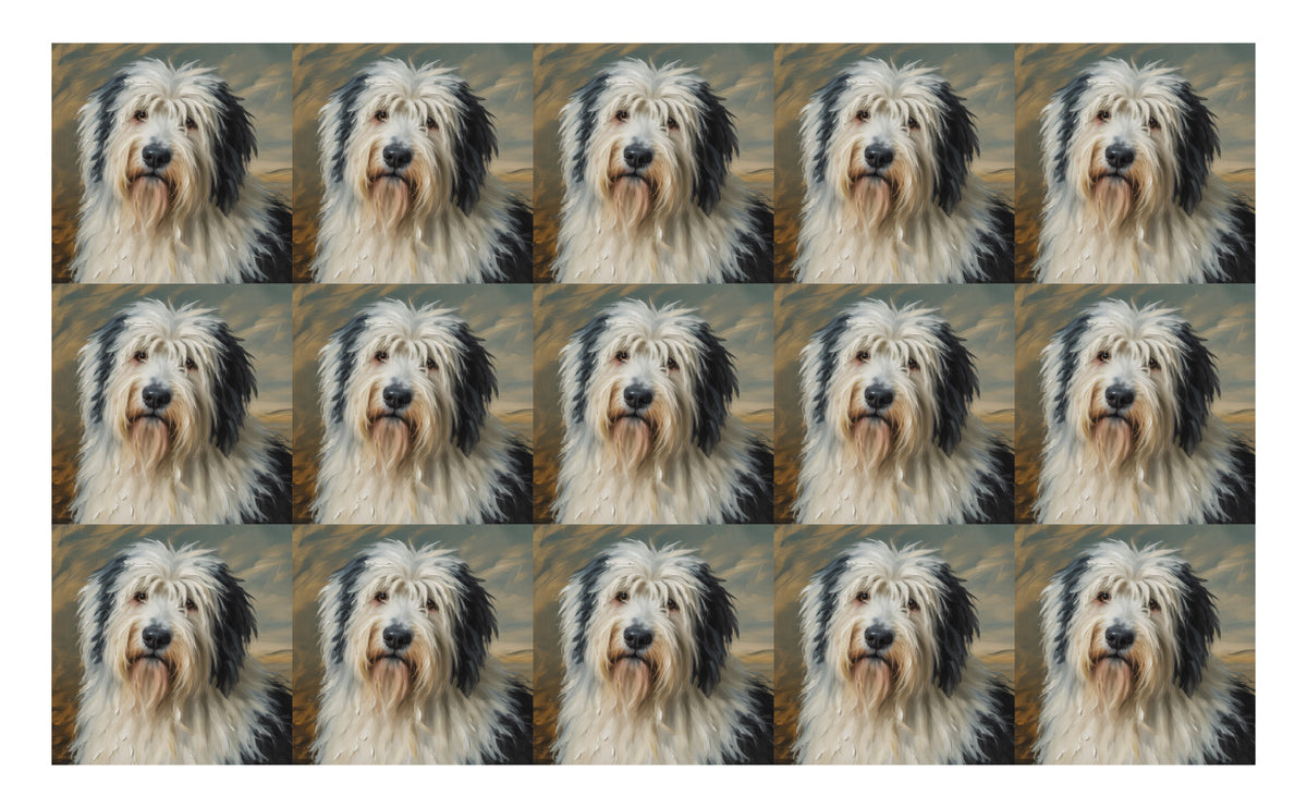 DecoCraft - Scenic Tiles Series - Oil Painting Pets - Old English Sheep Dog