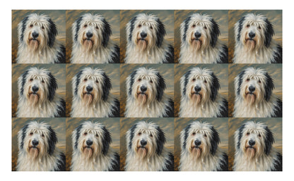 DecoCraft - Scenic Tiles Series - Oil Painting Pets - Old English Sheep Dog