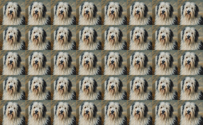 DecoCraft - Scenic Tiles Series - Oil Painting Pets - Old English Sheep Dog