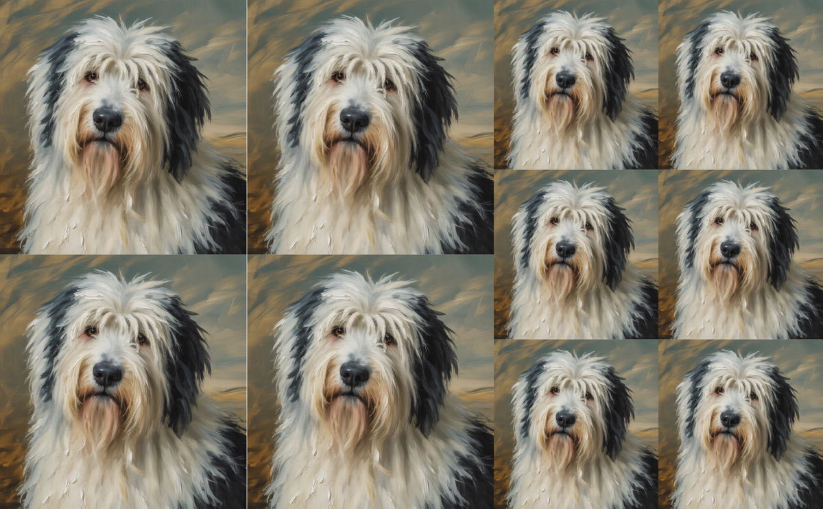 DecoCraft - Scenic Tiles Series - Oil Painting Pets - Old English Sheep Dog