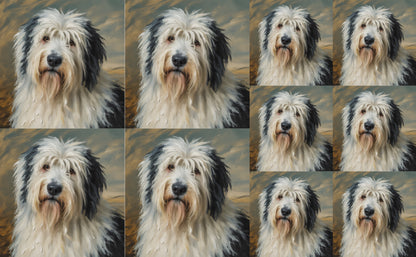 DecoCraft - Scenic Tiles Series - Oil Painting Pets - Old English Sheep Dog