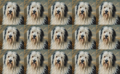 DecoCraft - Scenic Tiles Series - Oil Painting Pets - Old English Sheep Dog
