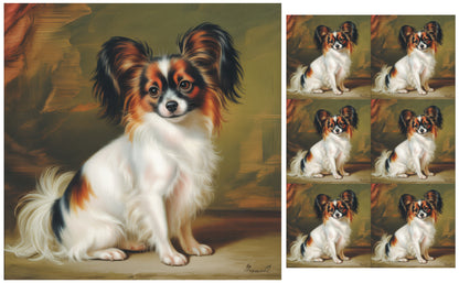 DecoCraft - Scenic Tiles Series - Oil Painting Pets - Papillon