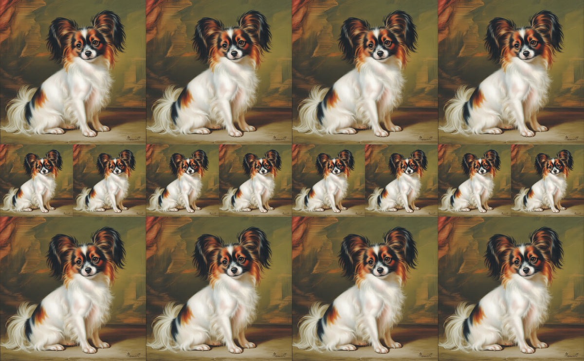 DecoCraft - Scenic Tiles Series - Oil Painting Pets - Papillon