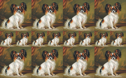 DecoCraft - Scenic Tiles Series - Oil Painting Pets - Papillon