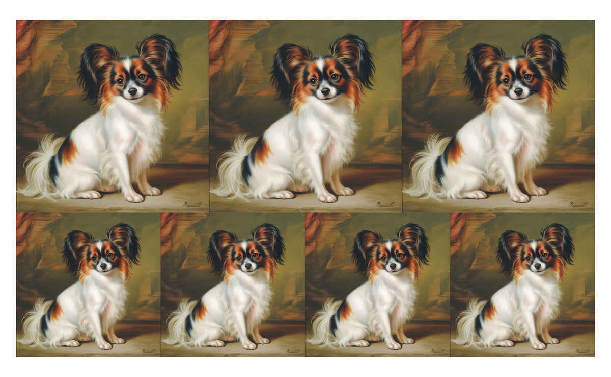 DecoCraft - Scenic Tiles Series - Oil Painting Pets - Papillon