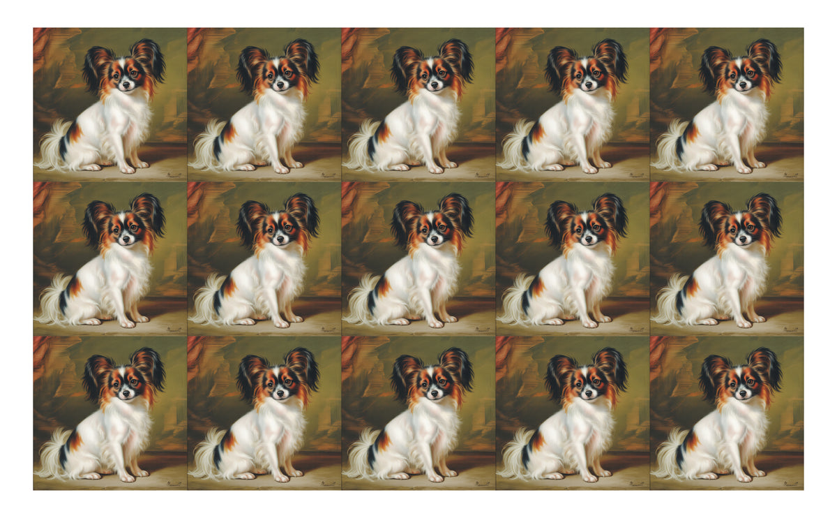 DecoCraft - Scenic Tiles Series - Oil Painting Pets - Papillon