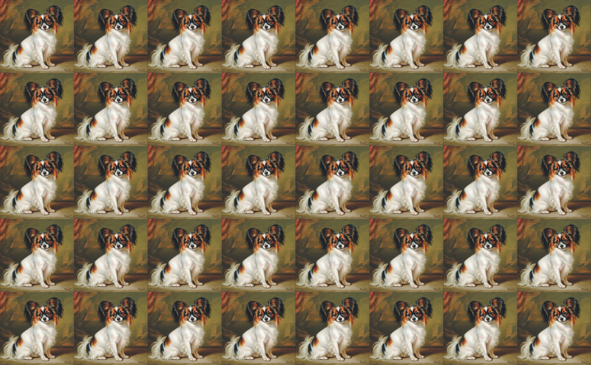 DecoCraft - Scenic Tiles Series - Oil Painting Pets - Papillon
