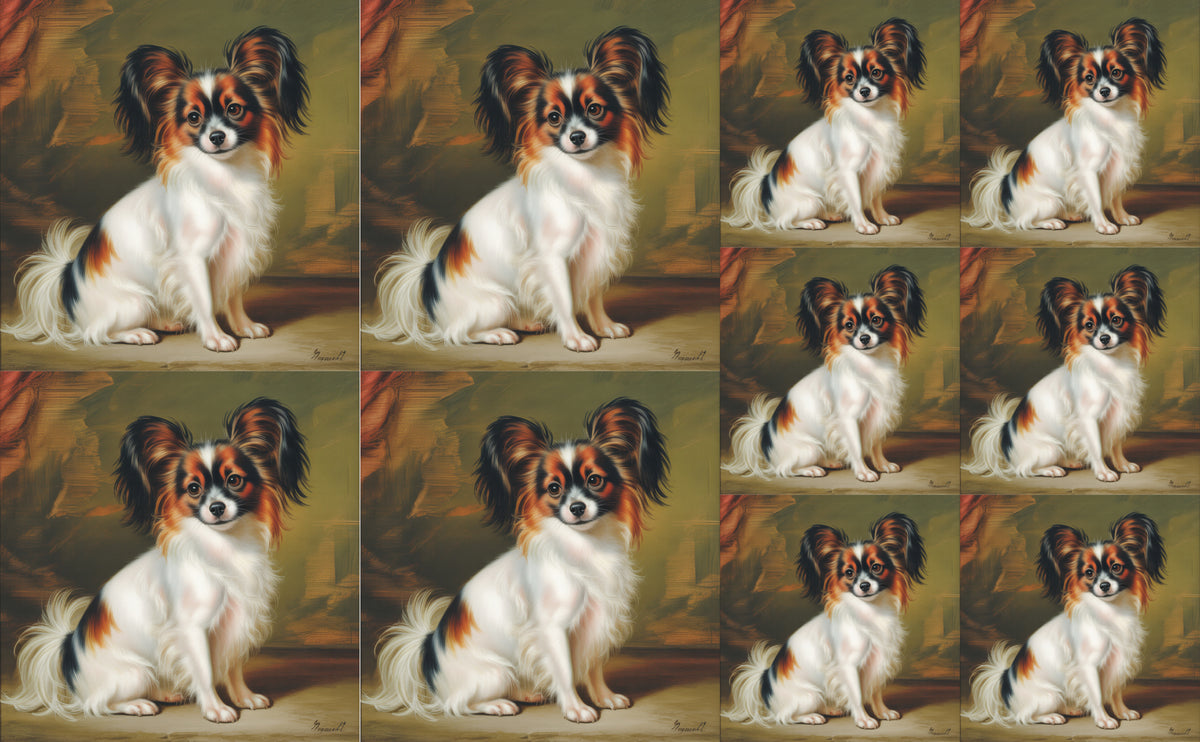 DecoCraft - Scenic Tiles Series - Oil Painting Pets - Papillon