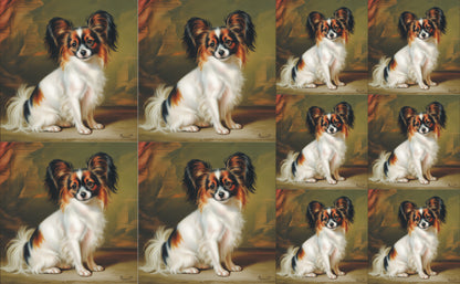 DecoCraft - Scenic Tiles Series - Oil Painting Pets - Papillon