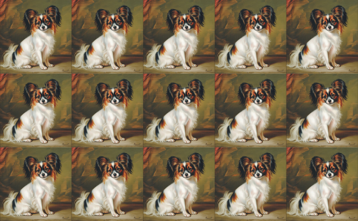 DecoCraft - Scenic Tiles Series - Oil Painting Pets - Papillon