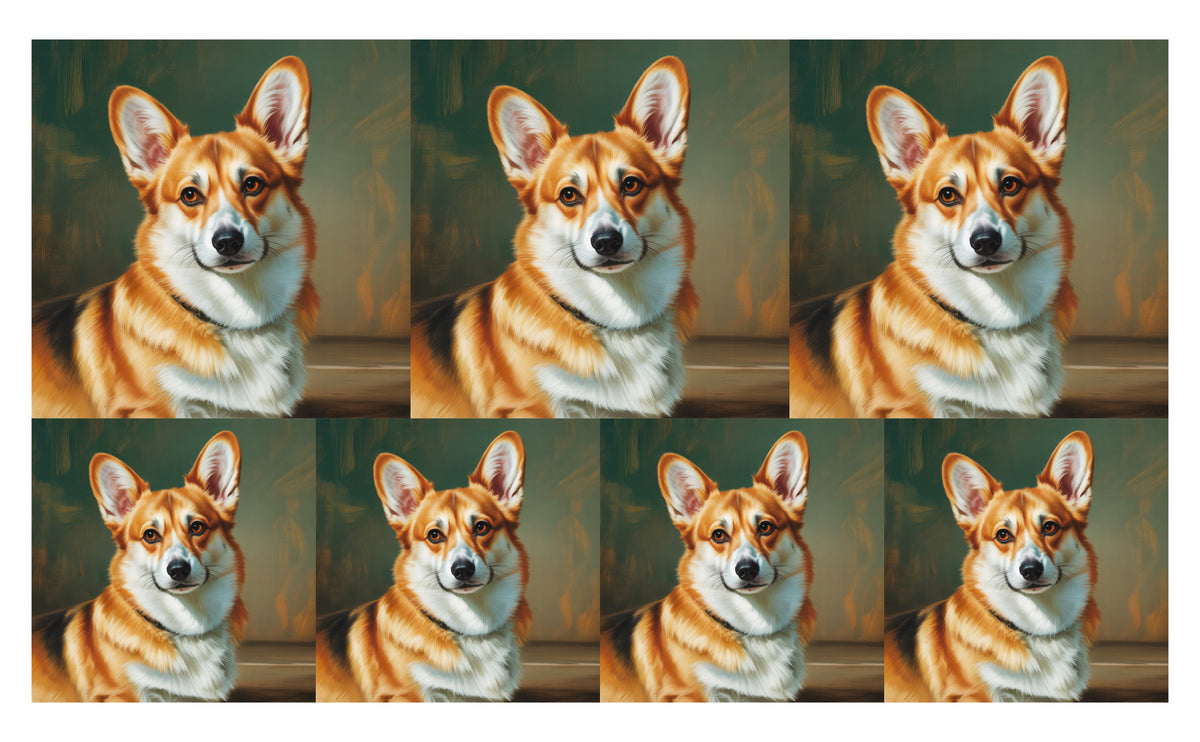 DecoCraft - Scenic Tiles Series - Oil Painting Pets - Pembroke Welsh Corgi