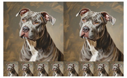 DecoCraft - Scenic Tiles Series - Oil Painting Pets - Pitbull - Gray