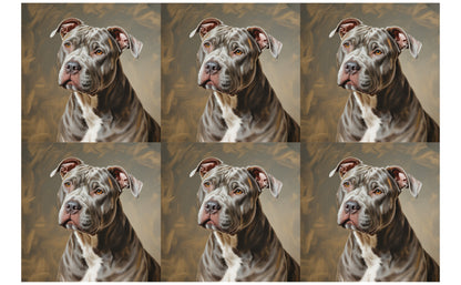 DecoCraft - Scenic Tiles Series - Oil Painting Pets - Pitbull - Gray