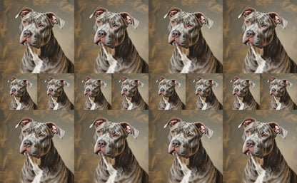 DecoCraft - Scenic Tiles Series - Oil Painting Pets - Pitbull - Gray