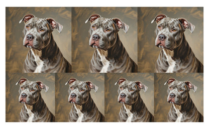 DecoCraft - Scenic Tiles Series - Oil Painting Pets - Pitbull - Gray