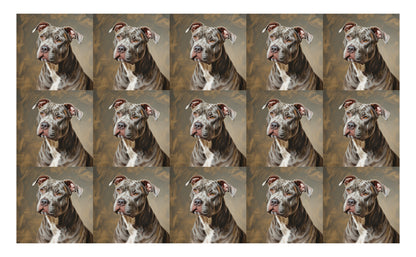 DecoCraft - Scenic Tiles Series - Oil Painting Pets - Pitbull - Gray