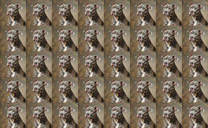 DecoCraft - Scenic Tiles Series - Oil Painting Pets - Pitbull - Gray