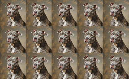 DecoCraft - Scenic Tiles Series - Oil Painting Pets - Pitbull - Gray