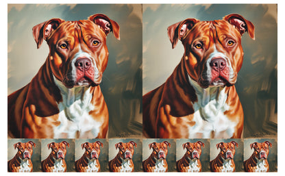 DecoCraft - Scenic Tiles Series - Oil Painting Pets - Pitbull - Red