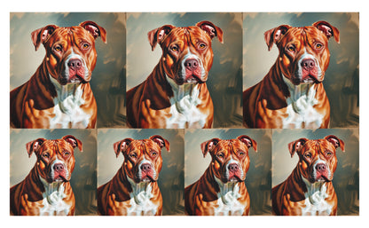 DecoCraft - Scenic Tiles Series - Oil Painting Pets - Pitbull - Red