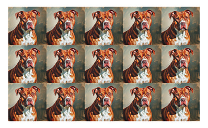 DecoCraft - Scenic Tiles Series - Oil Painting Pets - Pitbull - Red
