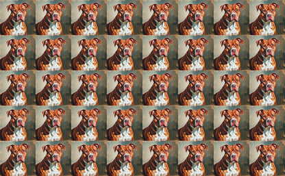 DecoCraft - Scenic Tiles Series - Oil Painting Pets - Pitbull - Red