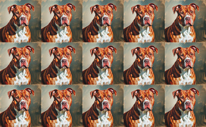 DecoCraft - Scenic Tiles Series - Oil Painting Pets - Pitbull - Red