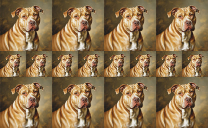 DecoCraft - Scenic Tiles Series - Oil Painting Pets - Pitbull - Tan