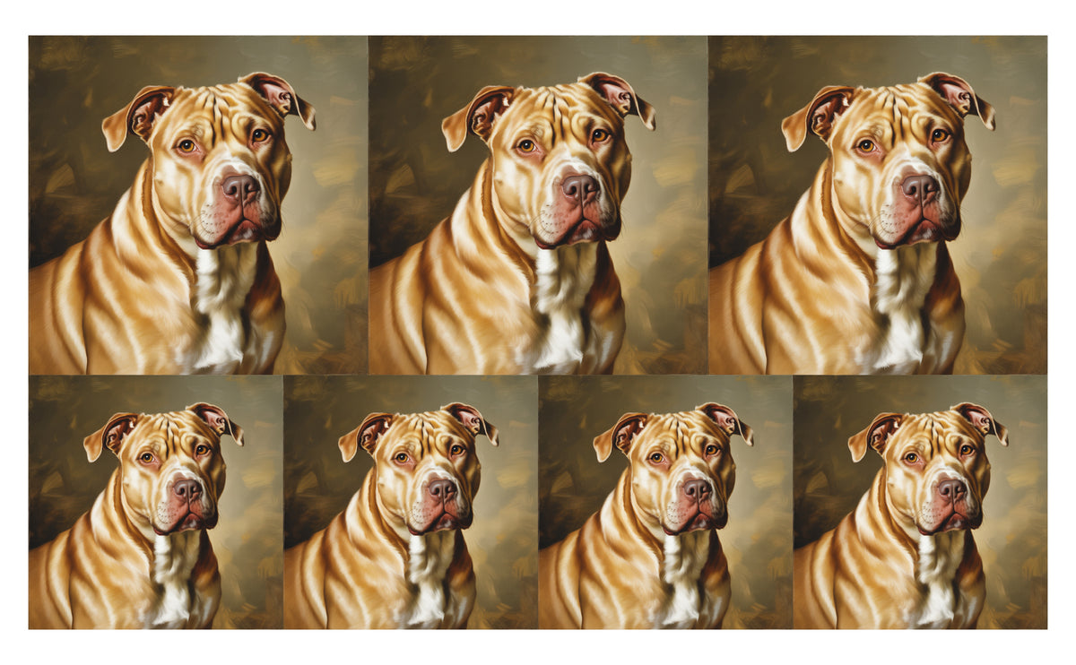 DecoCraft - Scenic Tiles Series - Oil Painting Pets - Pitbull - Tan